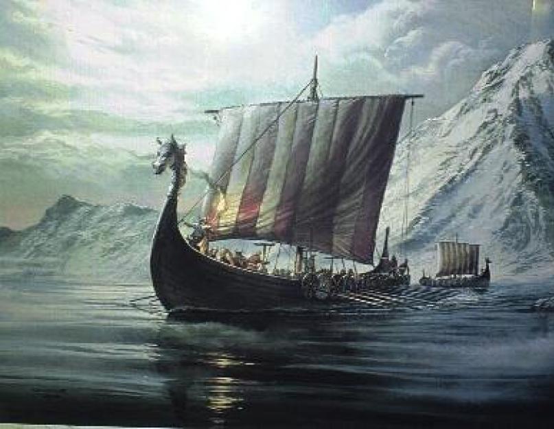 Udhëtimet e Detit Viking: Epoka e Vikingëve.  Drakkars - anije vikinge prej druri Anijet vikinge quheshin dhe bëheshin nga